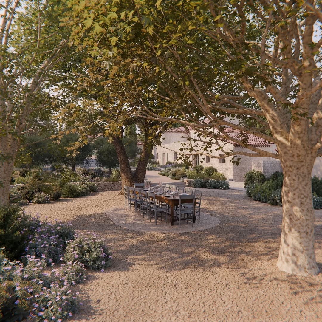 À l’ombre des arbres, un espace de convivialité et de partage s'étend.
Des massifs paysagers, mêlant arbustes fleuris et vivaces persistantes, habillent la place avec naturel et créent un cocon végétal.
Structurant l’espace, les restanques de pierre rythment les différents niveaux du terrain et prolongent harmonieusement l’architecture des bâtisses.
Architecture / Paysage / Visualisation 3D : @studiodac_
#architecturelovers #studiodac #studiodacarchitecture#studiodacpaysage #blender3d #southoffrance #provence #3d#architecturedesign #provencestyle #alpilles #landscape#landscapelovers