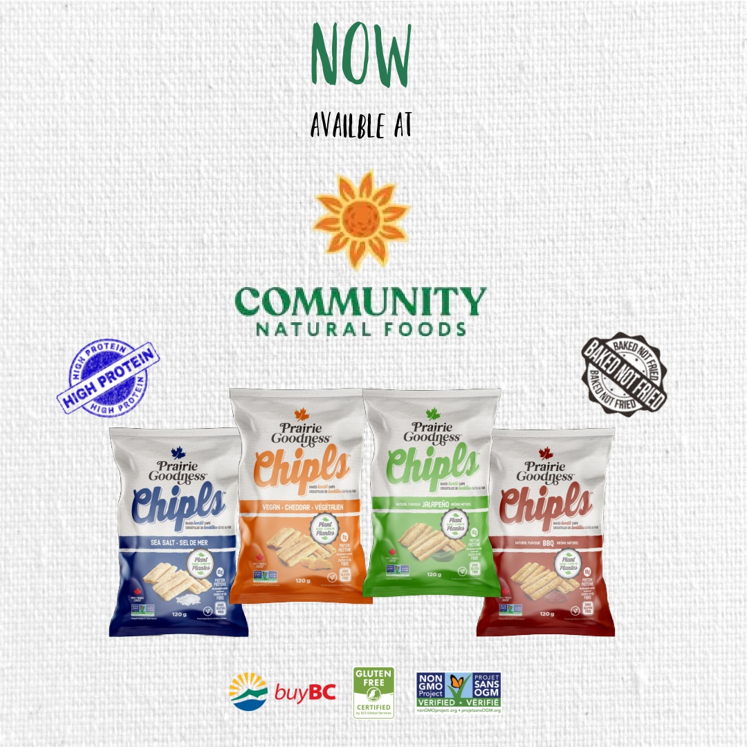 We’re thrilled to share that PrairieGoodness™ Snacks are now available @mycnf
You can now grab your favorite Chipls™ — baked, grain-free, and packed with protein and fiber — at one of Alberta’s most loved natural food stores.
Thank you for supporting local, better-for-you snacks made from prairie-grown ingredients! 🌾💚
