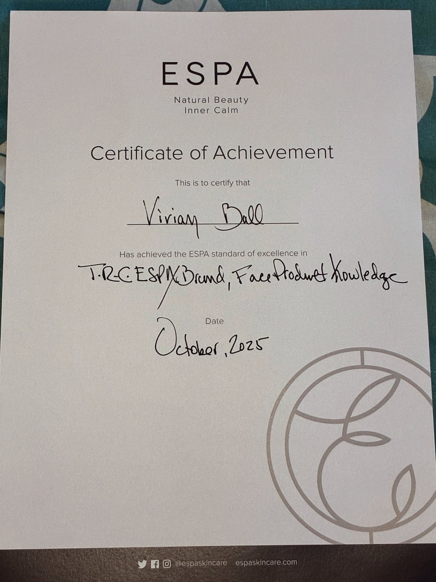 Happy to be certified with @espaskincare! Love their products and services! Come get your facial by yours truly!✨😉