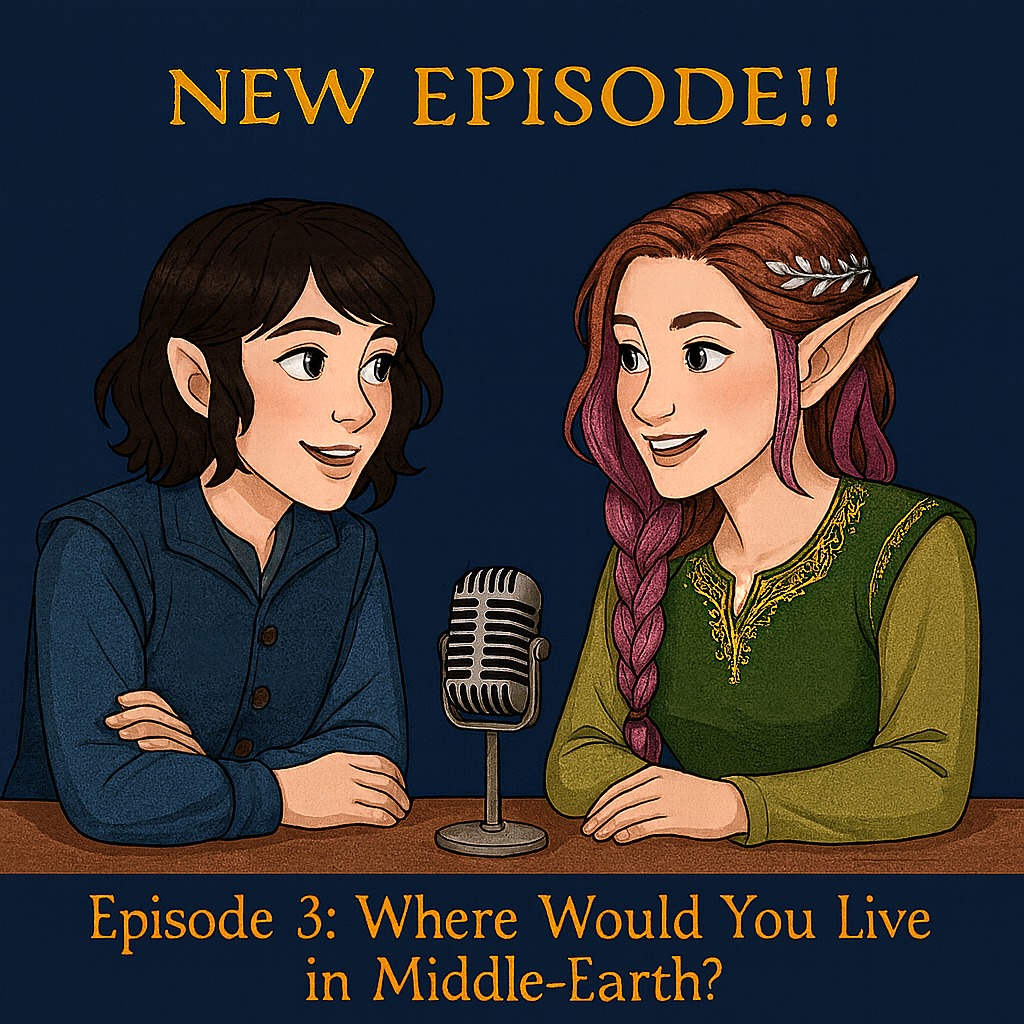 NEW EPISODE!!
If you had to move to Middle-earth… where would you live? 🏡✨
Kelsey and Angela debate the best (and worst) places to settle down — from the cozy Shire to the shining coasts of Númenor, and even Mordor. Expect cozy vibes, lore tangents, and a playful journey through Tolkien’s world.
🎧 Episode 3: Where Would You Live in Middle-earth?
Now streaming wherever you get your podcasts!
#Tolkien #MiddleEarth #Podcast #LOTRFans #FantasyPodcast #NerdCulture #TheShire #Rivendell
