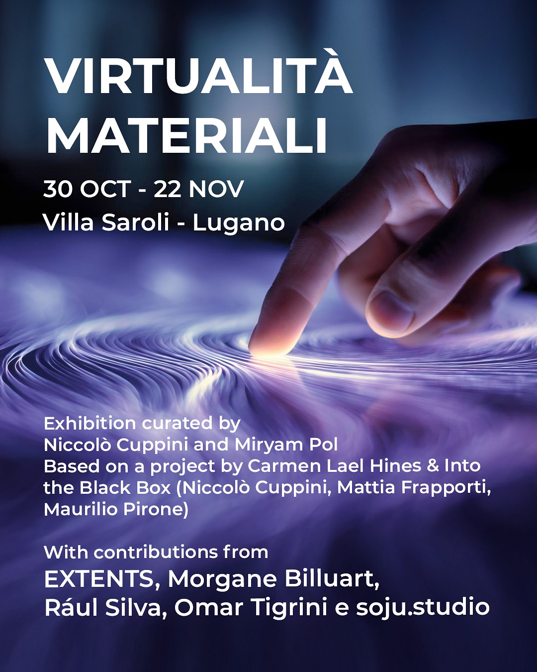 I’m honored to announce my participation in the group exhibition “Material Virtuality” in Lugano!
Opening:
🗓️ Thursday, October 30th, 6:00 PM
📍 La Limonaia di Villa Saroli, Lugano
The exhibition, curated by @niccolo_cuppini and @jomarchjellyfish invites us to look beyond the screen and reflect on the hidden infrastructures behind our technology.
I will be presenting two of my pastel works, “Prime Christmas” and “La profezia di René”, where I’ve explored the complex relationship between man and technology through my visual language.
USEFUL VISITOR INFO:
📅 October 30th to November 22nd, 2025
🕰️ Thu-Fri 12:00 PM-6:00 PM | Sat 2:00 PM-6:00 PM
Don’t miss the exciting side events! Check the full program on SUPSI.ch
In Detail:
Curated by: Niccolò Cuppini and Miryam Pol
From a project by: Carmen Lael Hines & Into the Black Box (Niccolò Cuppini, Mattia Frapporti, Maurilio Pirone)
With contributions by: EXTENTS, Morgane Billuart, Rául Silva, Omar Tigrini and soju.studio
Produced in collaboration with: Stiftung Mercator, SUPSI, i2a, and Big Tech Watch – Think Tank, as part of the European project Horizon Europe INCA (funded by the European Union, GA no. 101061653).
I look forward to seeing you in Lugano!
#contemporaryart #lugano #groupexhibition #artandtechnology #pastelart #surrealism