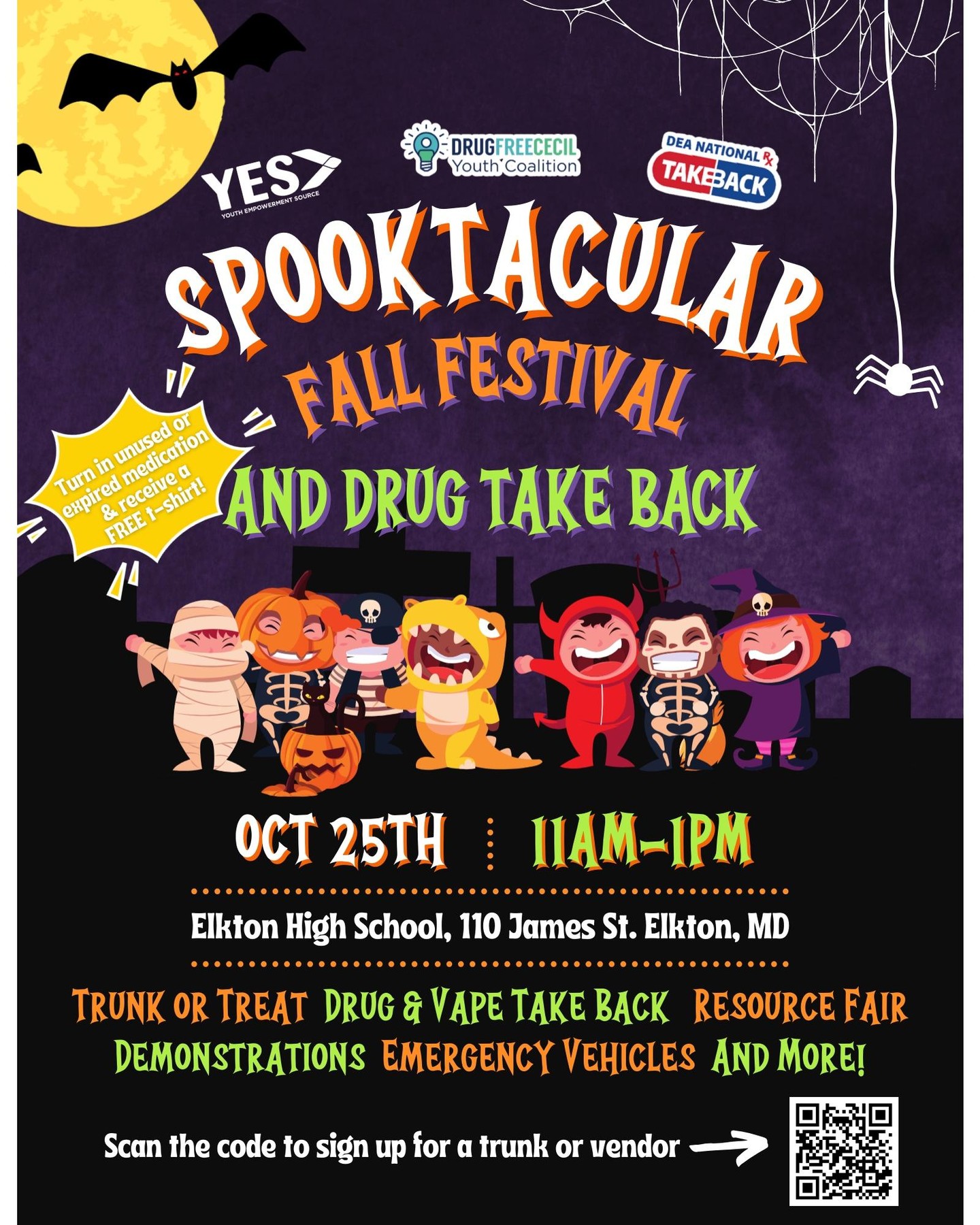 š»š One stop. Lots of candy. Endless fun!
Our Spooktacular Fall Festival and Drug Take Back is TOMORROW! š±
Join us for:
šTrunk or Treat
šDrug Take Back (Turn in your unused or expired medication and receive a FREE T-SHIRT!)
šResource Fair
šDemonstrations
šEmergency Vehicles
šAnd More!
#YouthAgainstDrugs #EmpowerYouthStayDrugFree #StrongChoicesStrongLives #BeDrugFreeBeStrong #RiseAboveDrugs #PreventionMatters #ChooseLifeNotDrugs #BeDrugFree #StayCleanStayStrong #LiveDrugFree #HealthyChoicesHealthyLife #YouthAgainstDrugs #EmpoweredToBeDrugFree #DreamBigStayClean #SmartChoicesSmartFuture #FutureFocused #StrongAndSober#BeTheExample