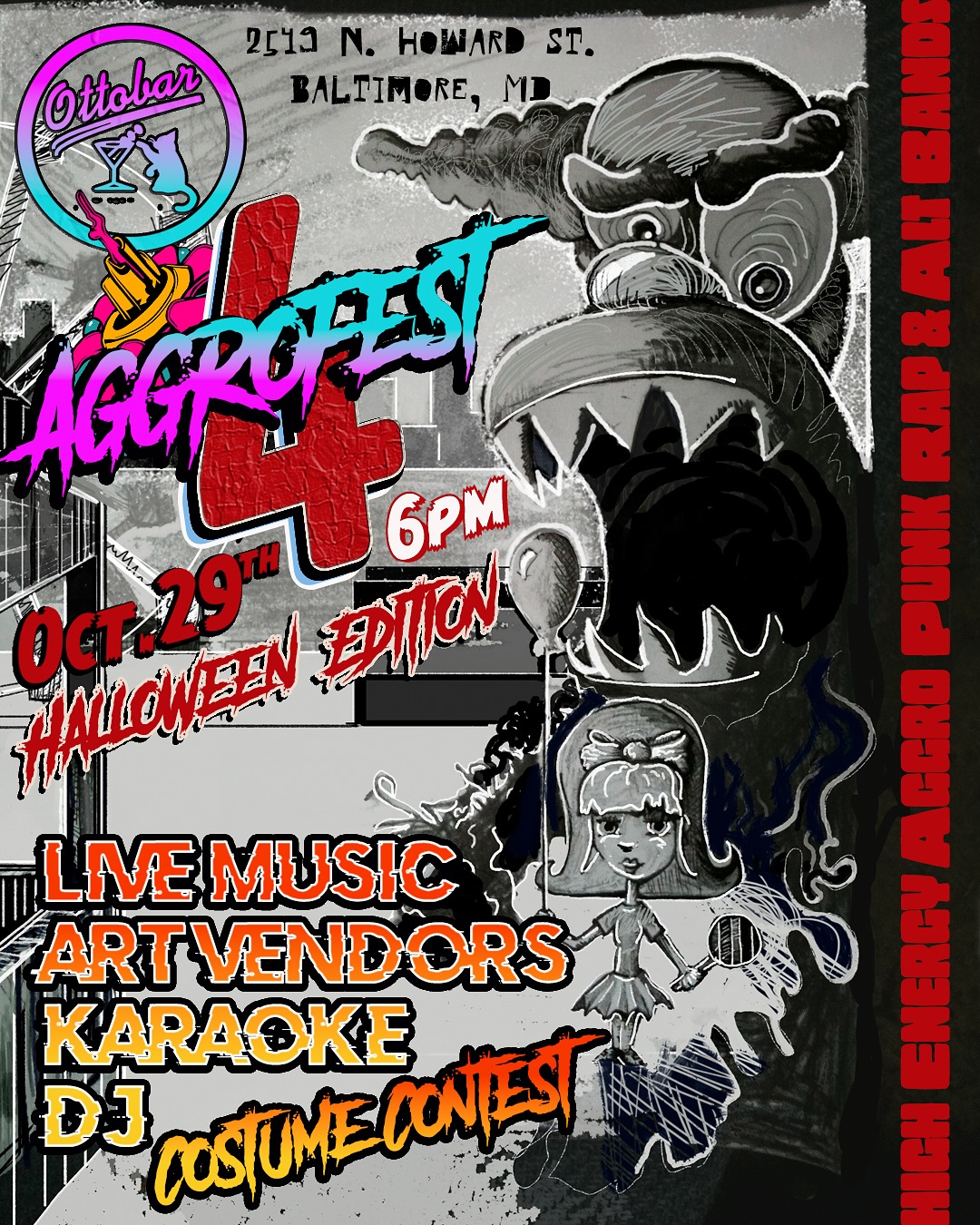 We’re bringin’ the hot wall gravy to @aggro_fest : Halloween Edition 🔥🎭 Come find The Kneverworks slinging weird art, dark prints, and whatever spills out of our brains when the bass hits. 💀🎨