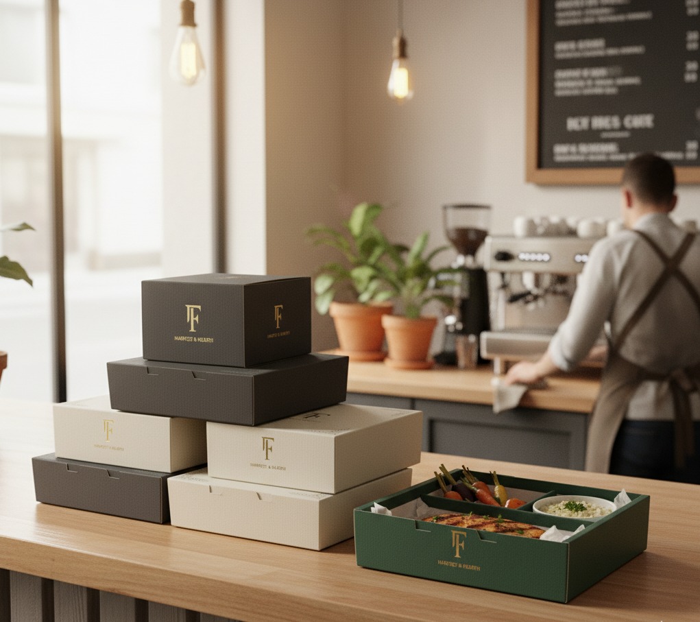Turn every delivery into an experience with our elegant food boxes. 🌿
#EcoFriendlyPackaging #CustomFoodBoxes #BrandIdentity #GourmetPackaging #LuxeBox