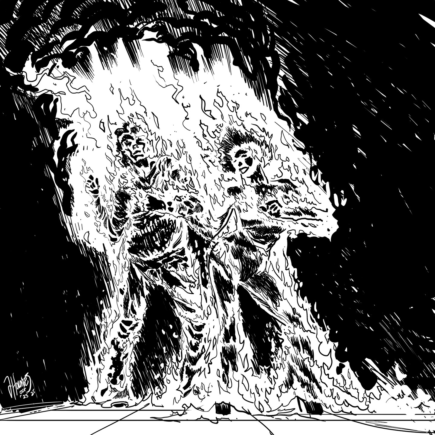 INKTOBER DAY 25: INFERNO.
Burn, Baby, Burn!
Disco Inferno!
Burn, Baby, Burn!
@inktober #inktober #inktober2025 #inferno #discoinferno #thetrammps #drawing #illustration #artistsoninstagram #johnholmes #johnrholmes