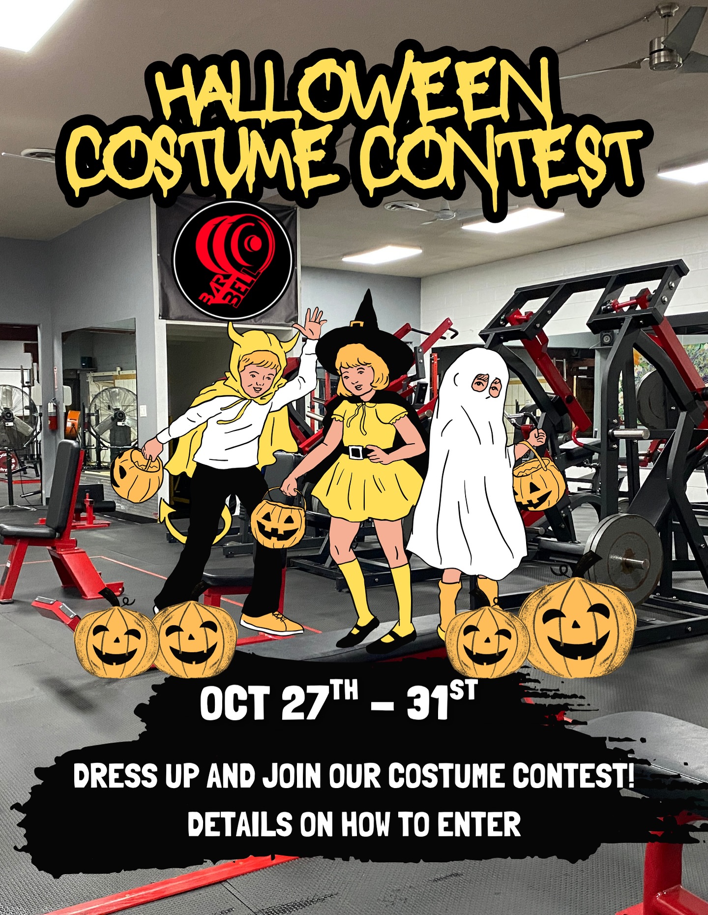 🎃 Halloween Costume Contest for @ 99 Barbell! 👻
Show off your spooky, funny, or creative side the week of Halloween!
How to Enter:
1️⃣ Come train in your costume
2️⃣ Snap a photo at the gym
3️⃣ Post it on your story and tag us @99barbell
Prizes for Top 3 Winners:
🥇 99 Shirt + $20 Gift Card
🥈 99 Shirt + $15 Gift Card
🥉 99 Shirt + $10 Gift Card
Gift Card Options:
💳 Amazon | ☕️ Starbucks | 💵 Cash