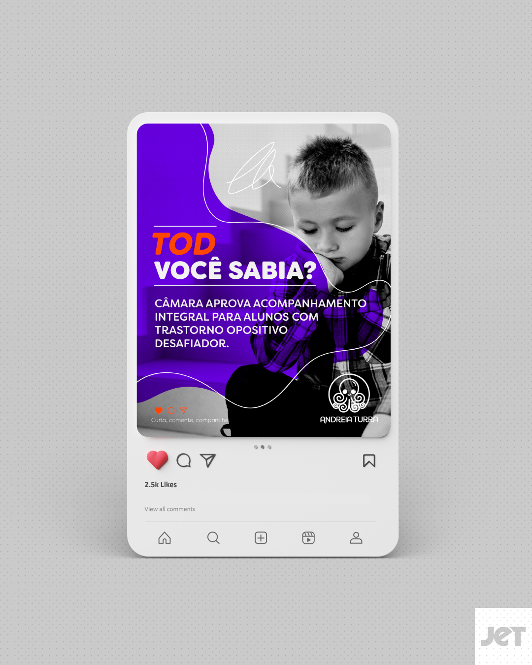 Esse layout não nasceu “bonito por acaso”.
Ele foi pensado especificamente para a Andrea, para o conteúdo que ela comunica e para quem está do outro lado da tela.
Quando falamos de temas sensíveis como educação, comportamento e desenvolvimento infantil, o design precisa acolher, organizar a informação e conduzir o olhar com leveza.
Cores, tipografia e composição foram escolhidas para reforçar a mensagem, não para competir com ela.
Além disso, esse layout já nasce preparado para tráfego pago: funciona no feed, nos anúncios e na construção de autoridade ao longo do tempo.
Aqui, estética não é enfeite.
É estratégia visual alinhada com propósito, público e posicionamento.
👉 Quer um layout pensado para o seu conteúdo, seu público e seus objetivos? Fale com a JET Resultados.