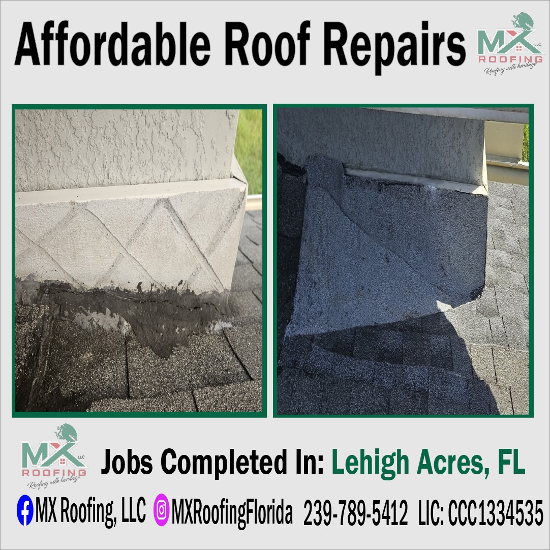 💧 Affordable Roof Repairs in Lehigh Acres, FL!
Not every roof needs a full replacement — sometimes a professional repair is all it takes to protect your home and stop leaks before they spread.
MX Roofing, LLC specializes in affordable, long-lasting roof repairs for shingle, tile, metal, and flat roof systems. Whether it’s damaged flashing, cracked sealant, or worn shingles — we’ve got you covered.
📍 Jobs Completed In: Lehigh Acres, FL
📞 239-789-5412
💬 Message us for a free roof inspection or quote today!
🔨 Licensed & Insured — LIC: CCC1334535
Follow us for more local roofing work:
👉 Facebook: @MXRoofingLLC