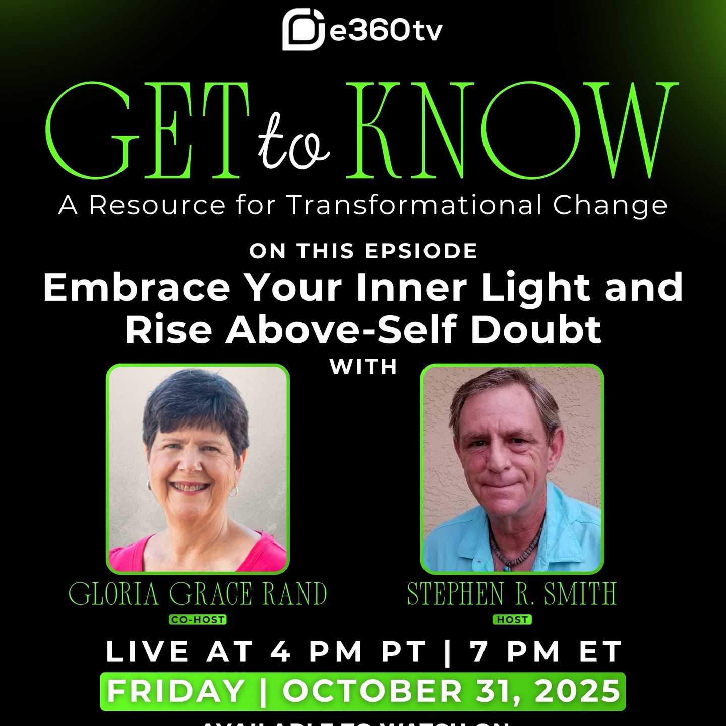 Embracing your inner light and rising above self-doubt is the topic this Friday at 7:00 pm EST.
@gloriagracerand and @stephenrsmithsarasotafl will have a conversation that offers answers many questions you may have. We want you to know that we understand that life can be challenging. However, there are solutions and joining us may allow you to start enjoying everyday life.
#gettoknow #leadership #stephenrsmith #thelwnfoundation #success #homeless #mentalthealth #cancer #vision #community #nonprofit #homelessness #support #transformation #successstories #communitysupport #volunteer #leadershipseries #leadership #gettoknowbroadcast #education #podcast #empowerment #selfdoubt #innerpeace #successmindset