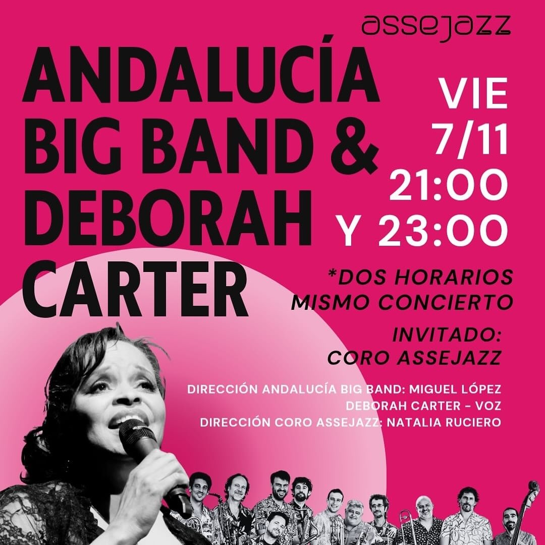 VOLVEMOS! Y lo hacemos a lo grande con una invitada de lujo para la ocasión: DEBORAH CARTER! 🤩
Primero, en nuestra ciudad, Sevilla 🥰, en nuestro lugar favorito Assejazz Sevilla y al día siguiente, dentro del V Festival de Jazz San Roque en el Teatro Municipal Juan Luís Galiardo.
Volvemos presentando “Crazy Rhythm - La música de Ella”, un repertorio homenaje a Ella Fiztgerald repleto de arreglos históricos y originales y por si fuera poco con el Coro de Assejazz invitado ....ssssh!!! no decimos más! 🤐
📆 7 de Noviembre en Assejazz (Sevilla)
⚠️CUIDADO! EN SEVILLA serán dos pases a distintas horas:
CONCIERTO 1 - 21:00 ❌ ¡ENTRADAS AGOTADAS!
CONCIERTO 2 - 23:00
📆 8 de Noviembre en San Roque (Cádiz) a las 20:00 h.
Toda la información en nuestros eventos o escríbenos por privado!