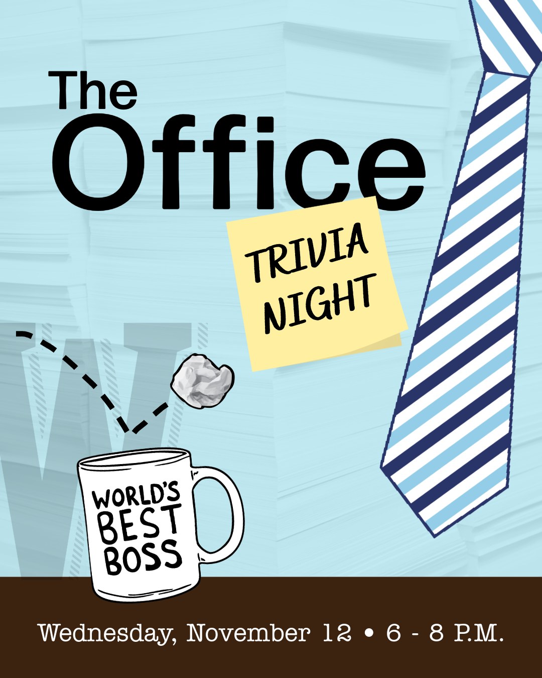 Missed The Office trivia throwdown earlier this year? Well, it’s back. Game Night Live is bringing the chaos back to The Warehouse Food Hall in two weeks, so mark your calendar and start brushing up on your Dundie Award knowledge.
Wednesday, November 12th • 6 to 8 p.m.
Free for all ages
Presented by Game Night Live