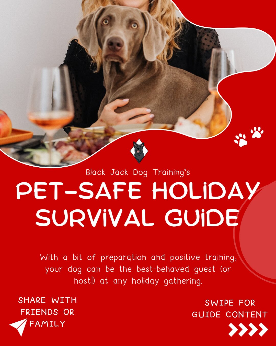 🎄🐾 The holidays are magical… but they can also be chaotic! Whether you are traveling or hosting with your pups; you should start working NOW to prevent turkey theft and/or jumping on grandma!
That’s why I’m excited to share my FREE Pet-Safe Holiday Survival Guide!
Inside you’ll find my “Recipe for Success”, complete with:
🍗 Food safety
🏡 Home environment setup tips
🧠 Enrichment + exercise ideas
🚧 Management strategies & safety boundaries
🎓 Essential training skills to teach before guests arrive
Let’s make the holidays safe, stress-free, and fun for everyone.
🔗 Click the link in our bio or comment “guide” to grab your FREE Holiday Survival Guide
•
•
•
#PetSafety #HolidayWithPets #DogTrainingTips #HappyHolidays #PetParenting #PositiveReinforcement #HolidayPrep