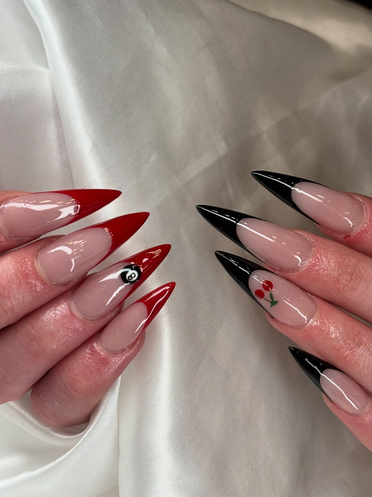 “Sharp enough to cut through bad vibes 🎱🍒” @robsonnailsspa
#frenchnailart♥️ #nailsnailsnails #nails💅 #nailsofinstagram #nailsoftheweek