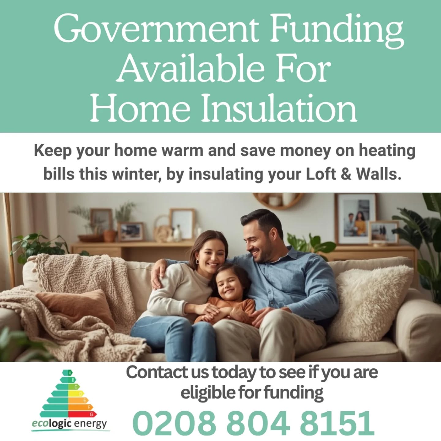 Government Funding Available for Loft and Wall insulation on your homes.
Keep your home warm this winter and save money on your heating bills by ensuring your home is properly insulated.
Contact us today to see if you are eligible for funding
š 0208 804 8151
āļø Enquiries@ecologic-energy.co.uk
#governmentfunding #loft #wall #cavitywall #ewi #externalwallinsulation #insulation #london #greaterlondon #loftinsulation #keepwarm #savingmoney #energysaving