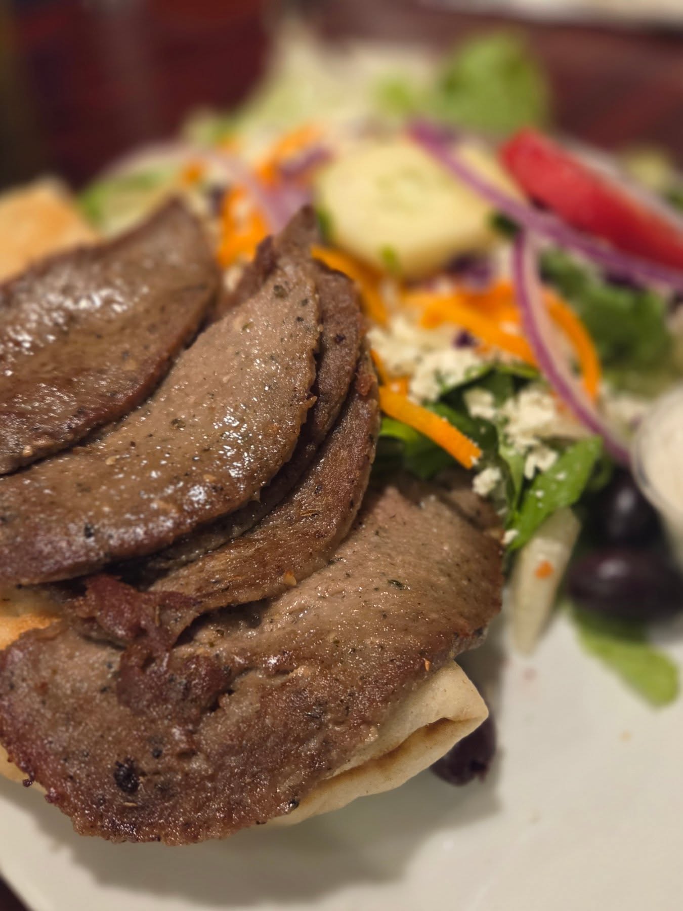 Lamb Gyro Platter from Apollo Flame Bistro - Brevard Rd
#greektome #greek #lamb #greeksalad #gyro #lambgyro #pita #munchandmeanderwnc #munchandmeander
