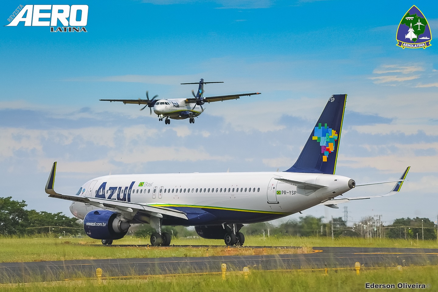 Registro bacana de duas aeronaves da @azulinhasaereas, em operação no aeroporto de São José do Rio Preto, no interior paulista!
São eles um Airbus A320Neo (no solo) e um ATR 72-600 (na final para o pouso).
Registro do @oliveiraedersonoliviode