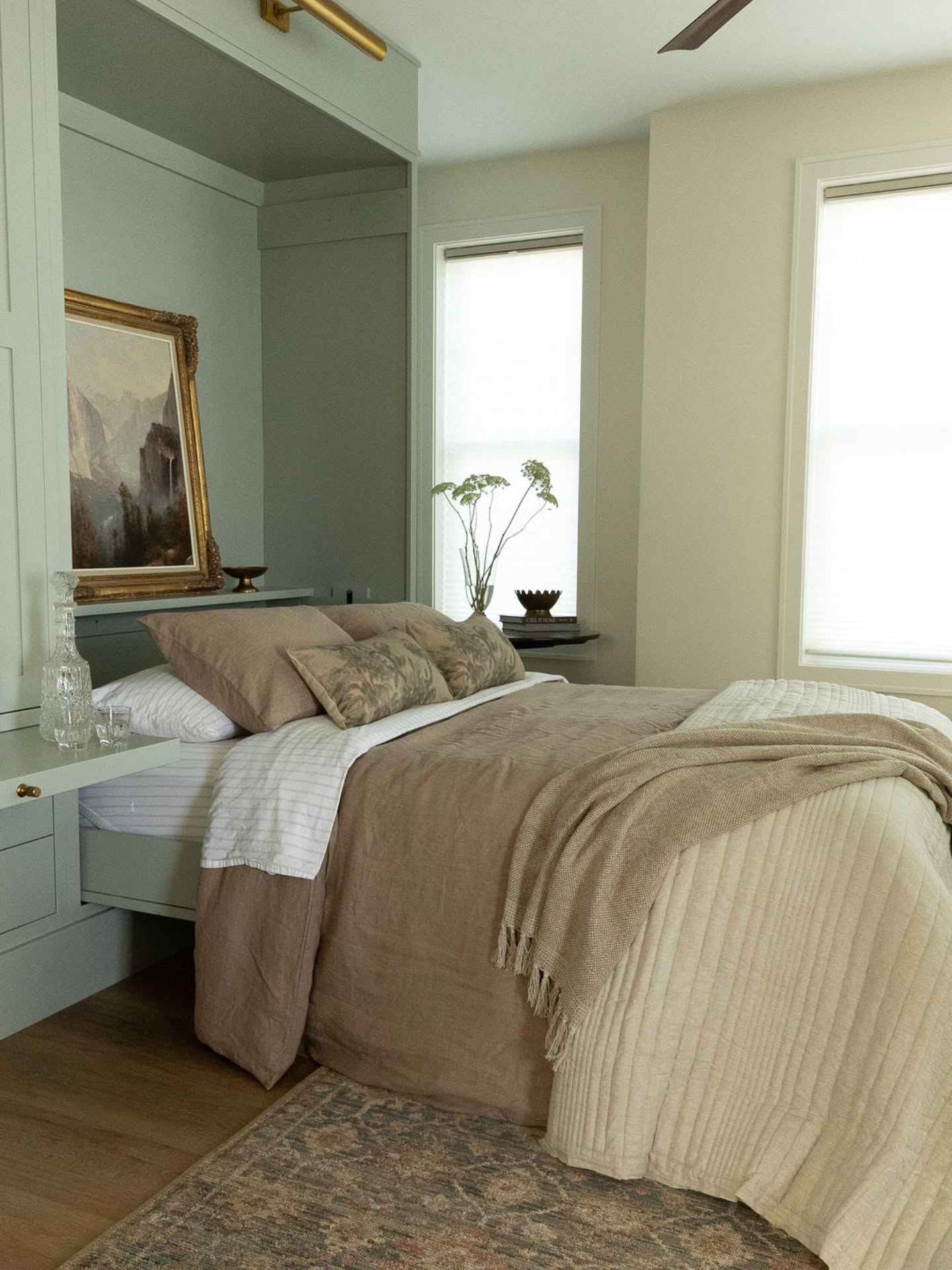 Our clients built a beautiful retirment home on Muskegon Lake with Livingston Homes. They hired us to furnish their new build and help bring their flex room to life. This room was designed as a hobby space that could flex to a bedroom when guests come to visit. We designed a custom murphy bed for the space that can easily be tucked away for more space to craft or sew. Our favorite detail is the cute little nightstand drawer that can be pulled out and tucked back away. The built-in wardrobe acts as place to store bedding and guests belongings.
Design @cassieklassenhome
Home Build @livingstonhomes
Murphy Bed @two_ten_studios
Photos @katieskinner.interiors
Vintage @brassmoonvintage @bellwethervintageshop
#murphybed #muskegoninteriordesigner #muskegonlake #guestbedroomdecor #nortonshoresinteriordesign #westmichiganinteriordesign #interiorcollective