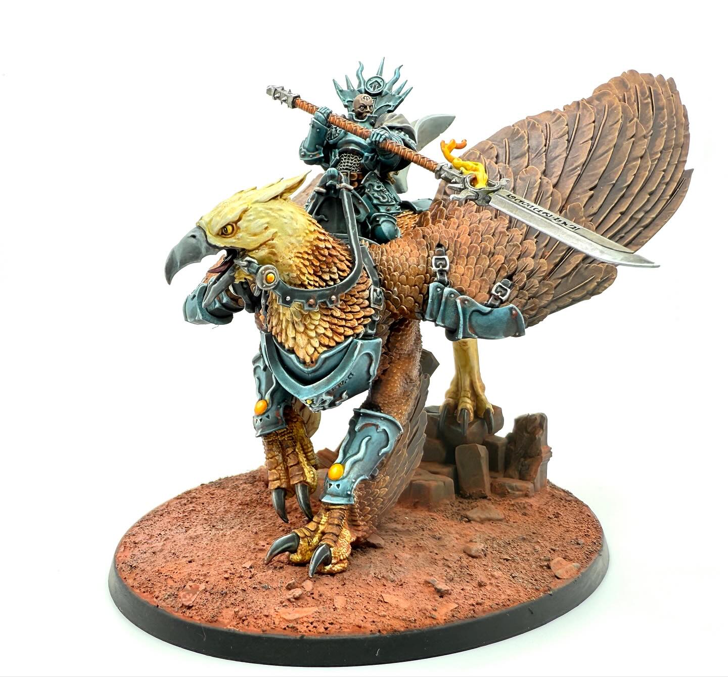 Birdie part of a recent Stormcast commission.
Is not representative of bird quota of entire commission.
#morrgryph #lordvigilant #stormcasteternals #ageofsigmar #warhammerfantasy #warhammerageofsigmar #paintingwarhammer #warhammercommunity #gamesworkshop #warhammer #citadelminiatures