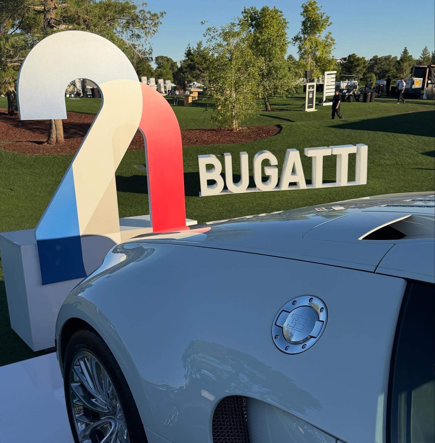 The highlight of this year’s trip so far has been these 2 signs. 20 years of the Veyron with the Bugatti script in behind. Not to mention my dream Veyron SuperSport sitting in front of both…