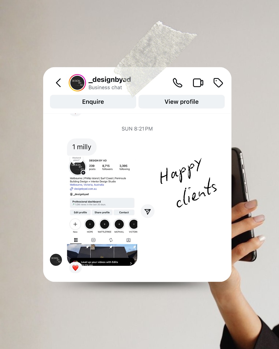 From design to digital, our client @_designbyad D hit over 1.1M views this month, reaching 190k+ accounts organically 👏
⠀
Strategic storytelling + consistent posting = serious visibility.
⠀
This growth didn’t happen overnight — it came from a clear content strategy, engaging Reels, and optimised posting times.
⠀
If you’re ready to turn your followers into real leads, let’s talk.
⠀
#SocialMediaManagerMelbourne #ContentStrategy #DigitalMarketingAustralia #InstagramGrowth #SocialMediaAgency #BusinessMarketing #BrandGrowth #SocialMavenCo
