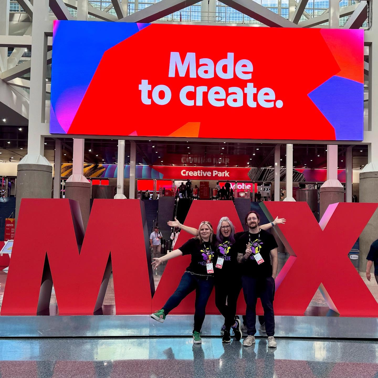 MoxieBox wizards representing at @adobe MAX!
We are excited to try the Adobe updates!
Learning a ton and getting inspired!
Thank you MoxieBox for sending us 💜💚
#abobemax #adobemax2025 #adobeillustrator #adobe_photoshop #adobeindesign #adobeindesign #moxieboxart #artist #moxie