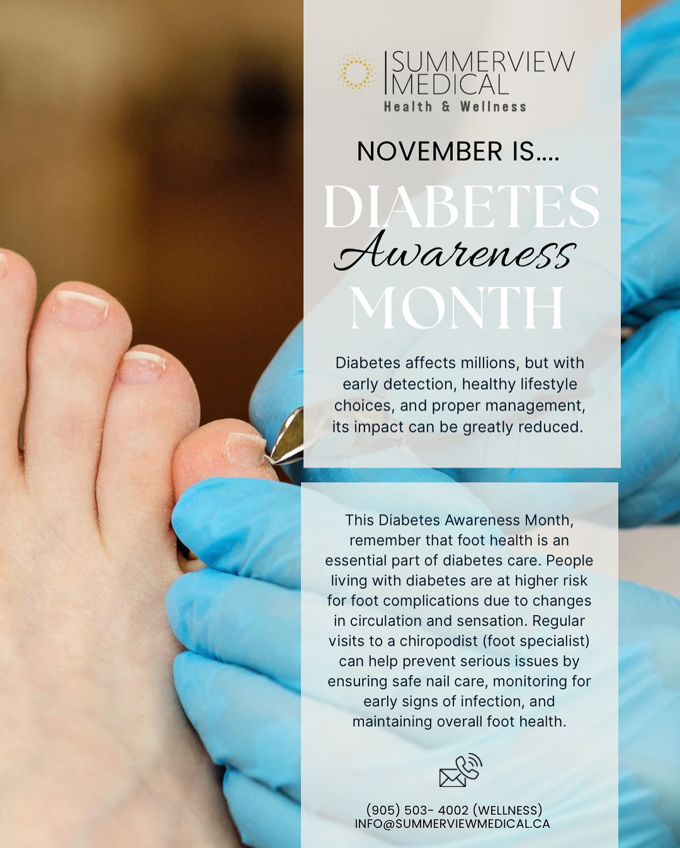 Our dedicated chiropodists who are passionate about keeping you on your feet with confidence. Whether it is routine nail care, managing foot discomfort, or supporting ongoing wellness, they are here to make every step feel its best.
This November, in recognition of Diabetes Awareness Month, Kaitlin and Anna are focused on educating the community about the importance of proactive foot health for those living with diabetes. Even small changes in foot care can make a big difference in preventing complications and maintaining mobility.
#diabetesawarenessmonth #diabetescare #footcare #footclinic
