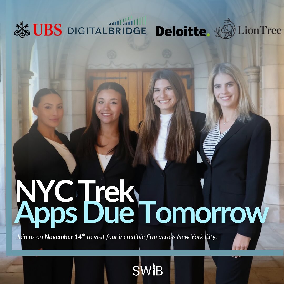 FINAL FEW! Get your applications in for our NYC Trek. Head to our highlights and story to apply. You do not need to be a registered member with SWIB.