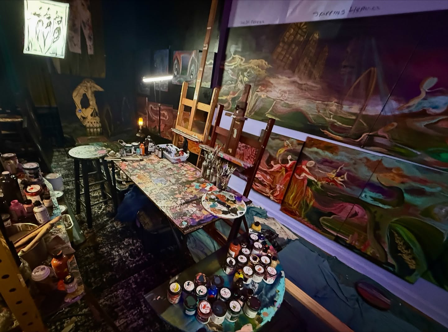It’s just the beginning of the story. Thank you to all who attended the opening last night at @detourgallery — photos to follow — but here’s the magic of the studio process has to be my absolute favorite part. The collection is a storyboard, for more work to come to fruition 😉🔮 Visit next week until Nov. 20th to view & chat 🥰