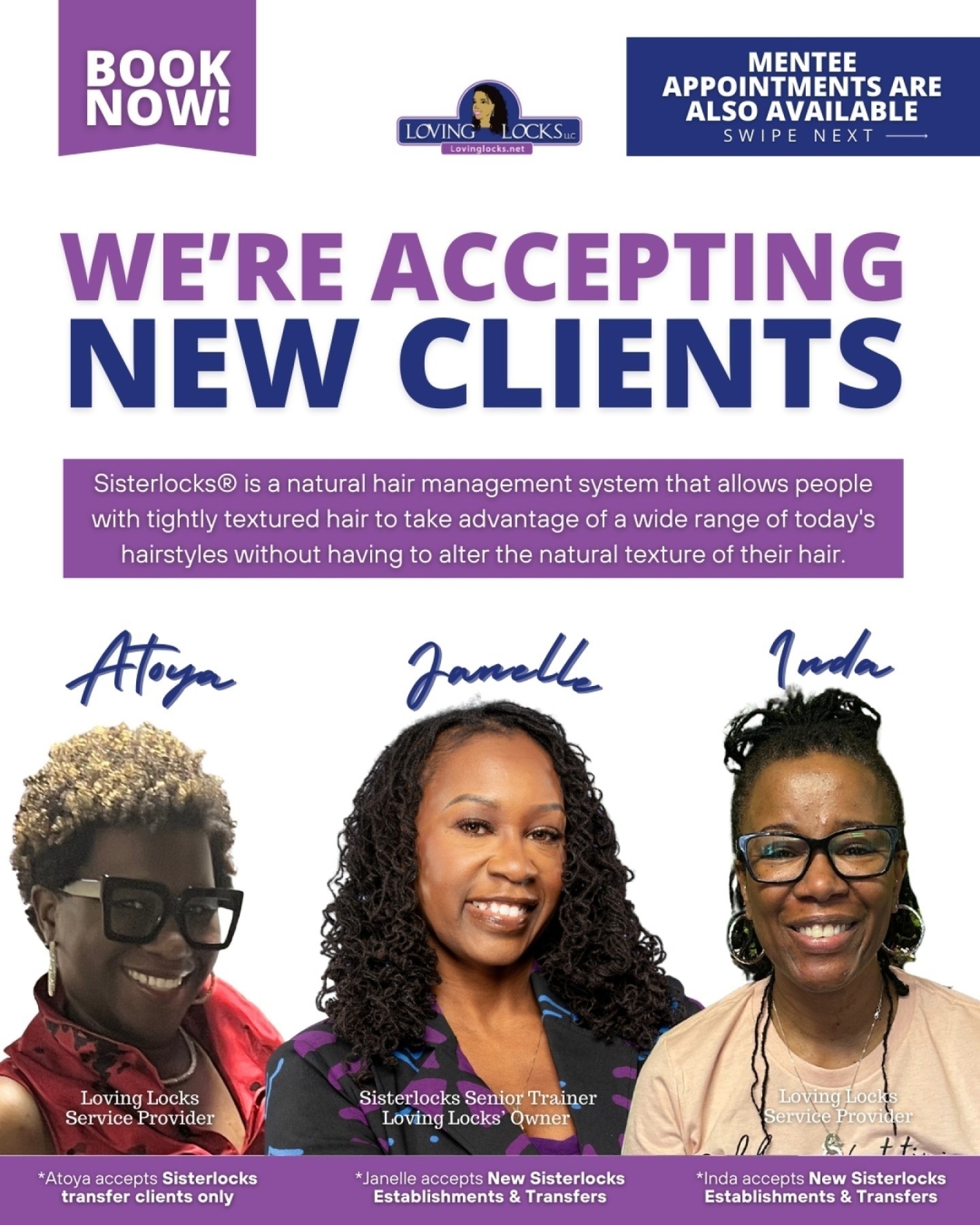 Weāre accepting new clients at Loving Locks! āØ
Whether you