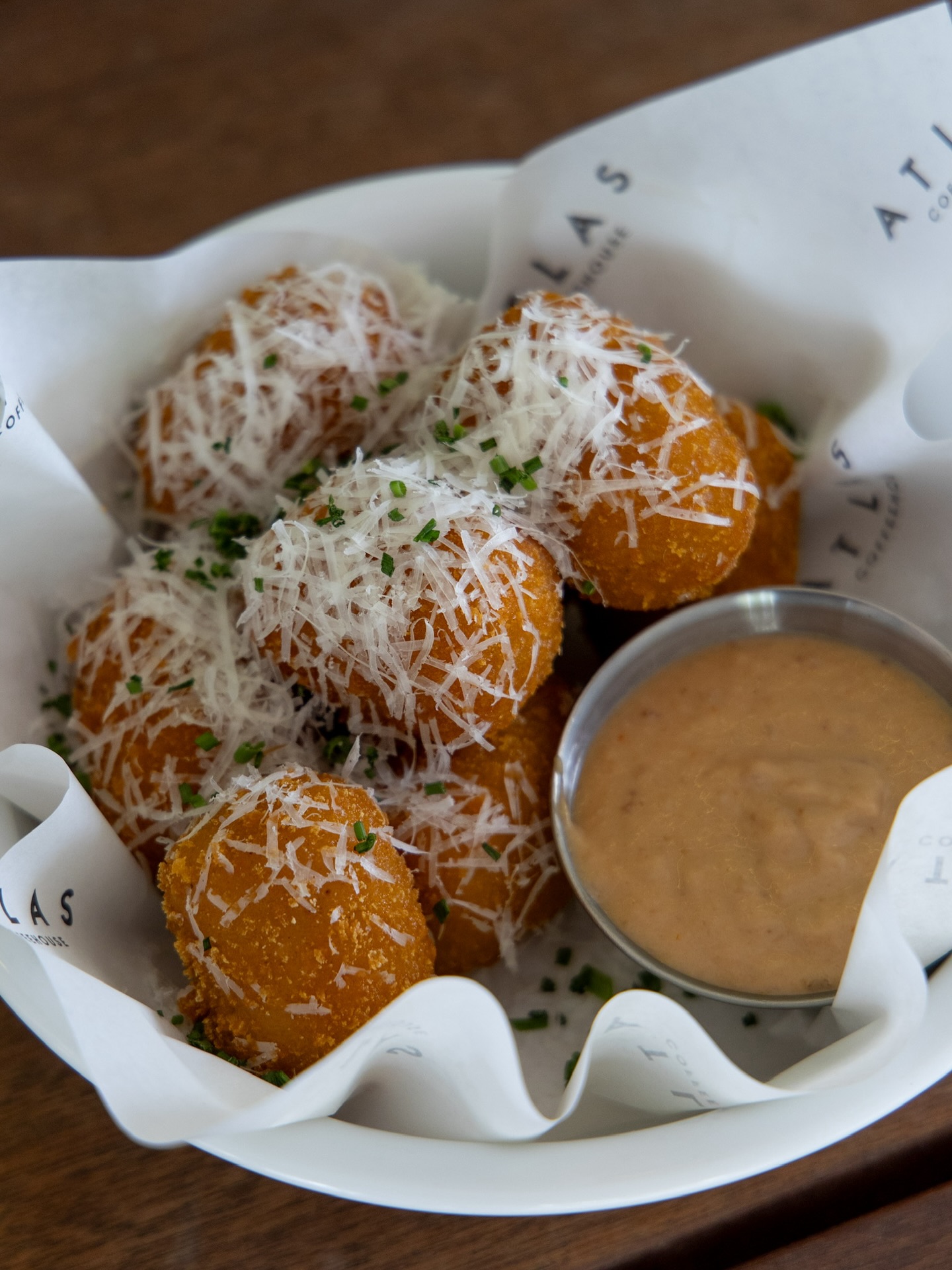 Golden crisp on the outside, soft and flavourful on the inside.
Our Forged Quail Croquettes — Crispy quail croquettes, desiree potatoes, panko crumb, japanese cultured quail filling, apple aioli dip, parmesan.
