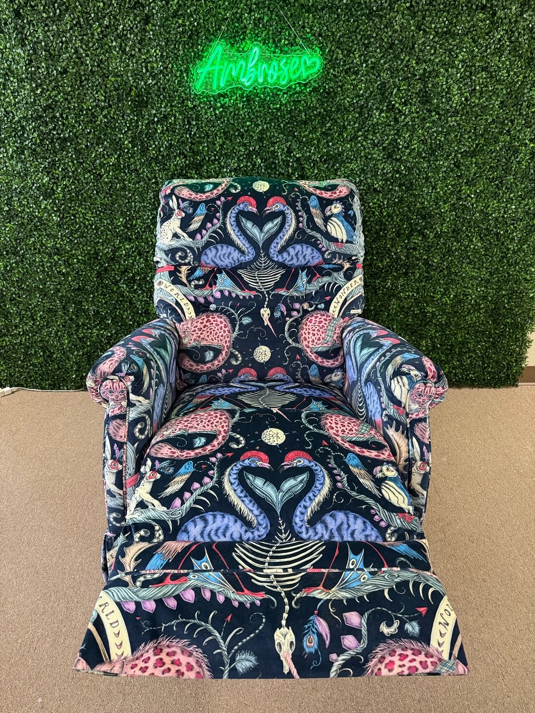 Where shadows meet velvet and creatures come alive in the stitches. We upholstered this recliner in wonder, reimagined through craft and color. 🖤 💜 🕷️ 🎃. Scroll left⬅️ to see old.
#AmbroseUpholstery #SpellboundDesign #HauteHalloween #upholstery #austin #interiordesign