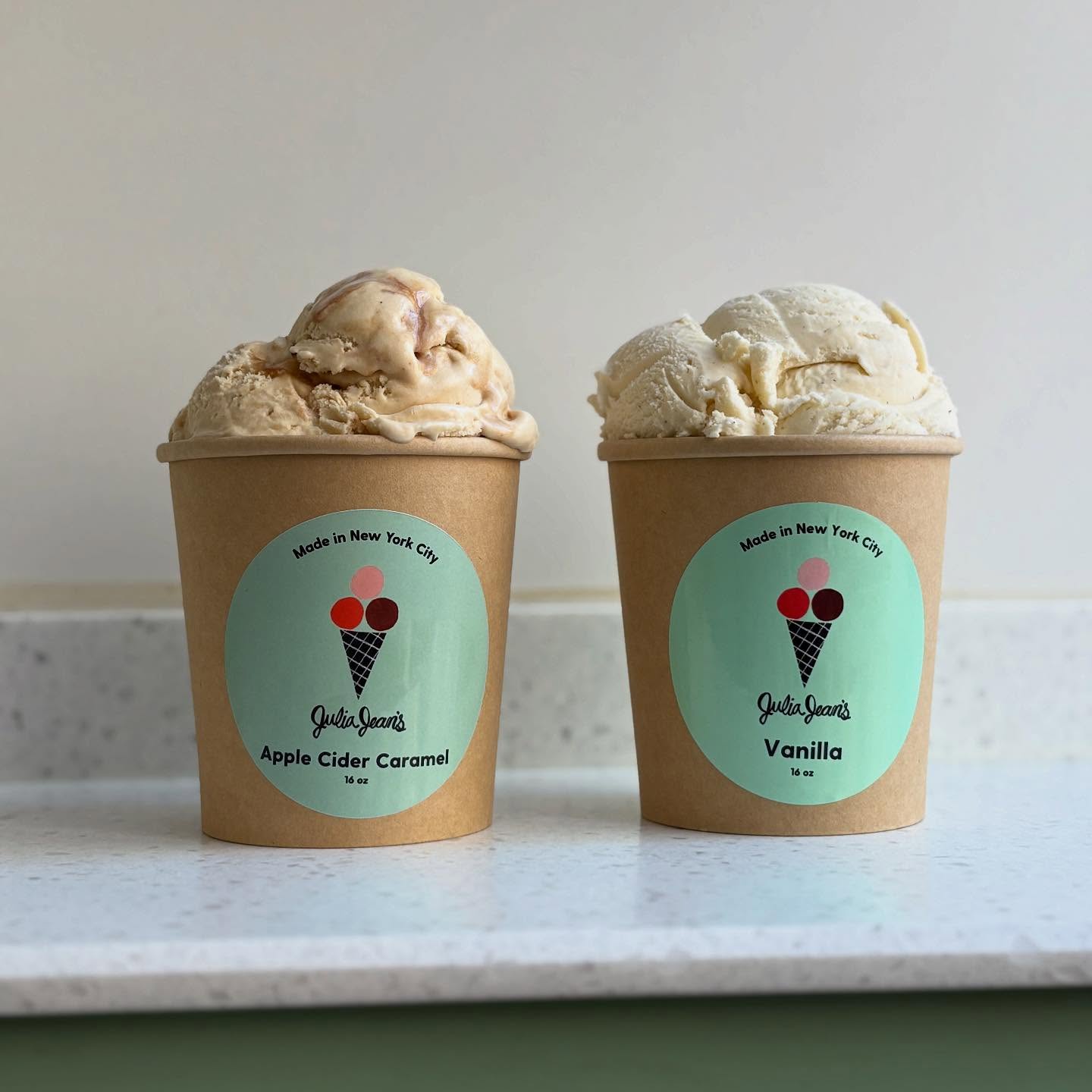Whatโs better than pie on Thanksgiving?
Pie ร la mode!
Weโre partnering up with our friend and neighbor @juliajeansicecream to offer ice cream pints for pick up with your Holiday orders this year.
Vanilla and Apple Cider Caramel, both delicious and both pair perfectly with our pie menu for the season ๐