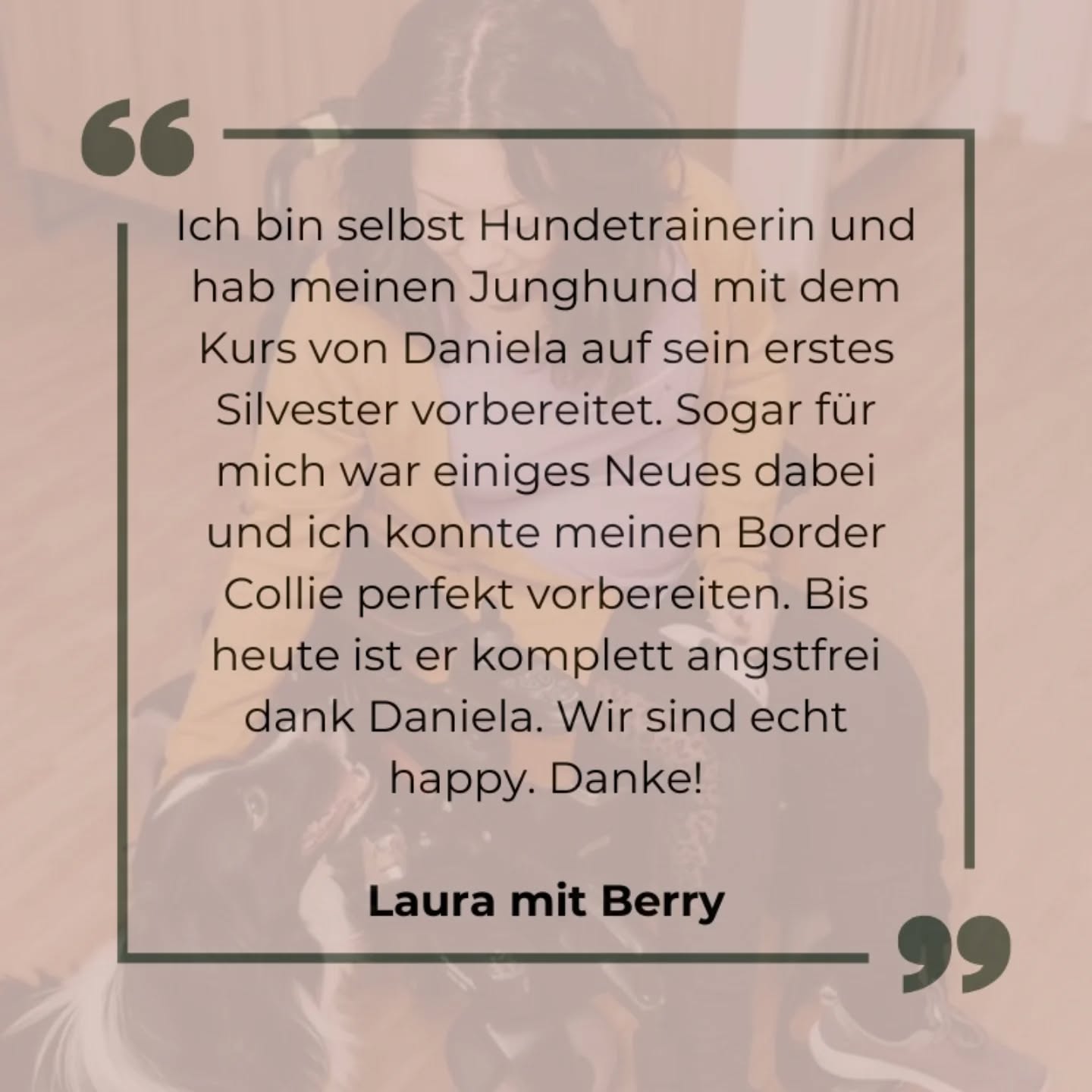 „Bis heute ist er komplett angstfrei – wir sind echt happy!“ 💛
So beschreibt Laura (selbst Hundetrainerin) das Ergebnis nach meinem Kurs „Entspannt ins neue Jahr“.
Danke für dieses schöne Feedback, Laura! 🫶🏻
🎆 Hilf auch du deinem Hund, Silvester gelassen zu erleben.
⏰ Anmeldung nur bis morgen um Mitternacht!
🔗 Link in Bio