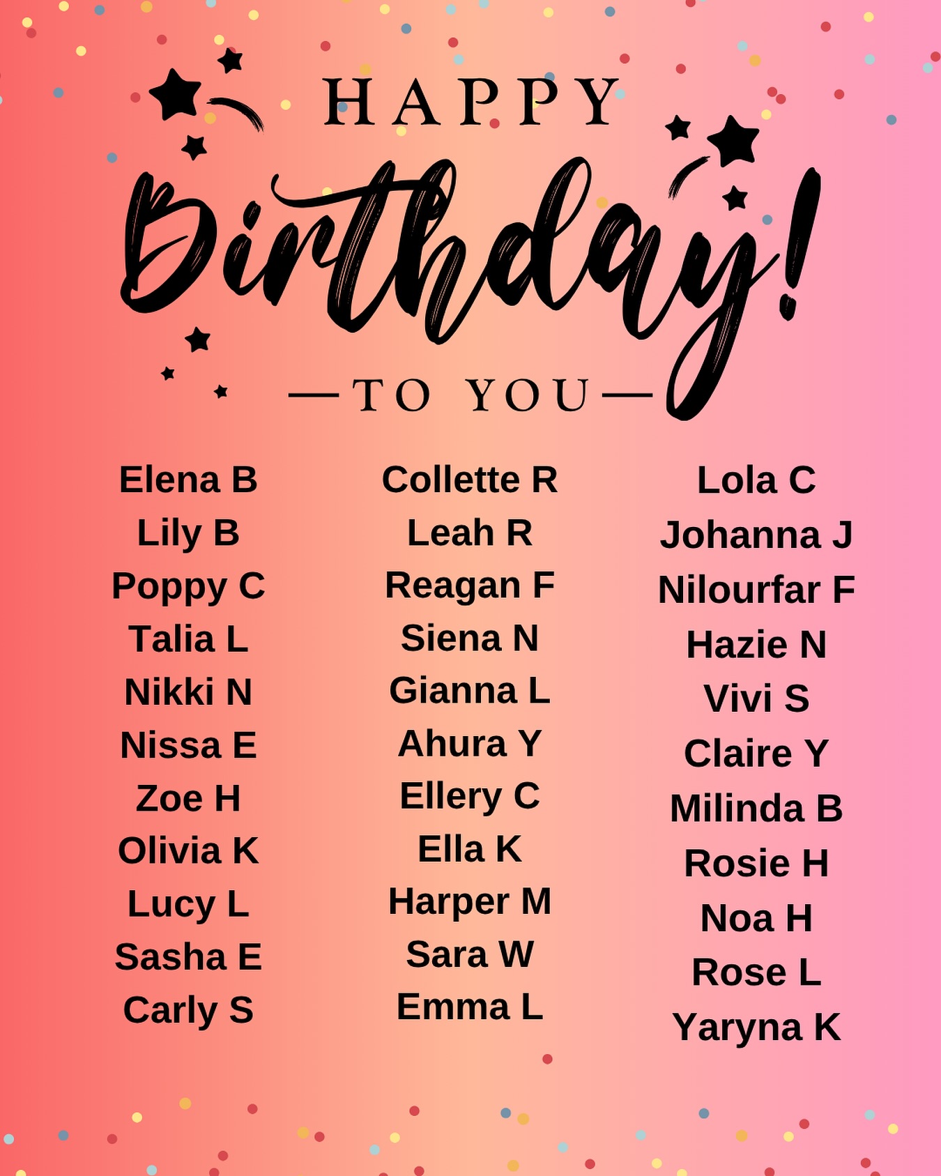 NOVEMBER BIRTHDAYS 🥳 💕
Happy birthday to all of our dancers born November!
