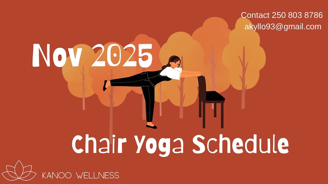 🪷 Chair Yoga for Every Body 🪷
Move, breathe, and feel good in your body -no matter your age, shape, or ability. 💛
Chair Yoga is gentle and powerful: it supports balance, mobility, and strength while easing tension in the shoulders, back, and hips. Perfect for seniors, beginners, or anyone looking for a mindful movement practice that meets you exactly where you are.
✨ Join us this month for Chair Yoga — a practice of kindness, movement, and community.
🪑 All are welcome. All levels encouraged.
💌 DM if you have questions! And let me know if you would like to be added to our email list ☺️
#ChairYoga #GentleMovement #CommunityWellness #YogaForAll #MobilityMatters #KanooWellness #SalmonArmYoga #InclusiveWellness #YogaCommunity #FeelGoodMovement