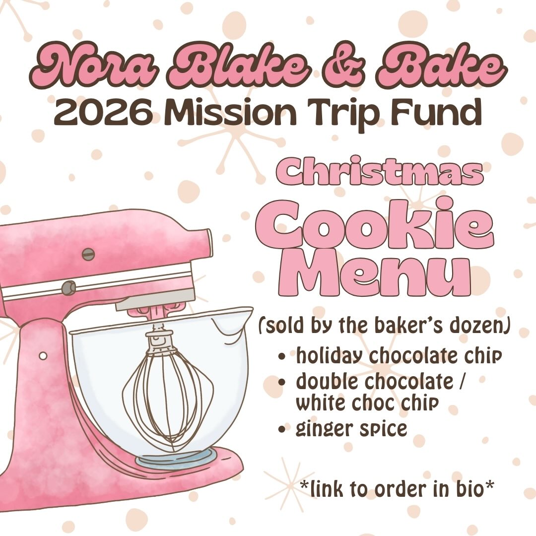 And if the Hanukkah devo needs some desserts, Nora Blake will be back at it this Christmas. Three festive cookies sold by the baker's dozen, perfect for your holiday party or even personal cravings. Link in bio to order.
•
Every $$$ raised funds her missions trips in 2026 to Moldova and Brazil through Justice and Mercy International.