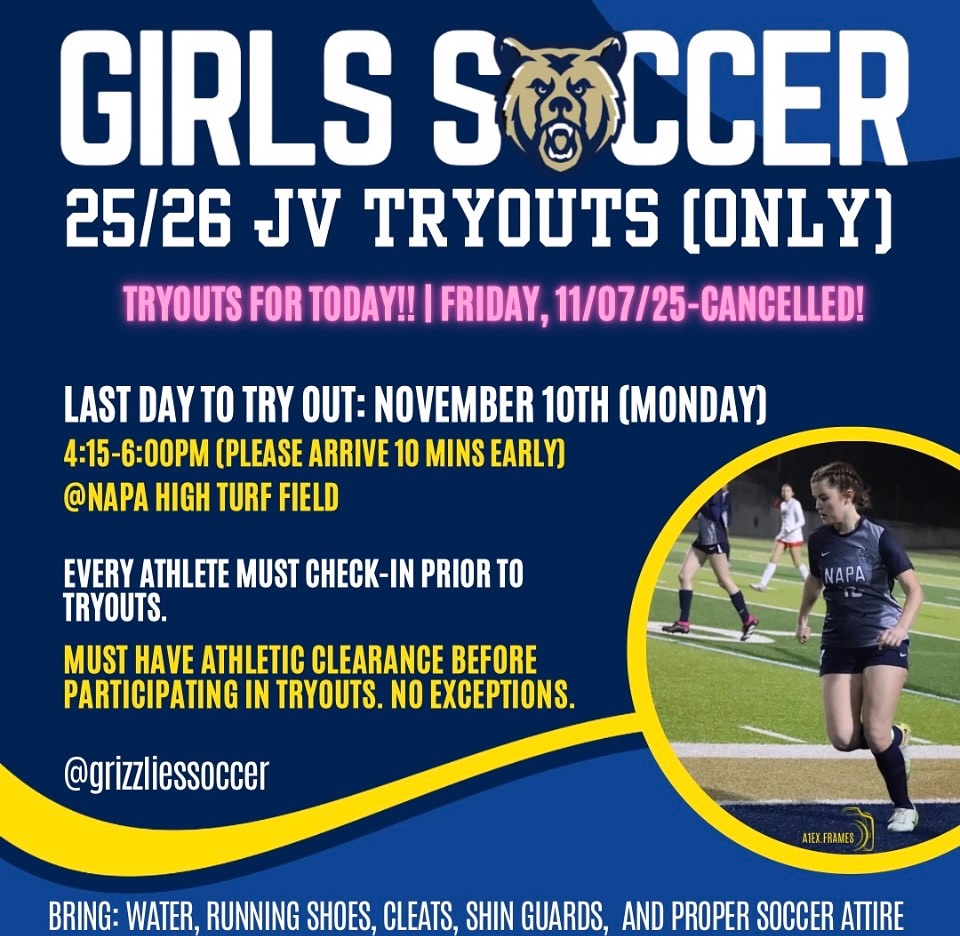 ⚽️Important information about JV soccer tryouts ⚽️
@grizzliessoccer