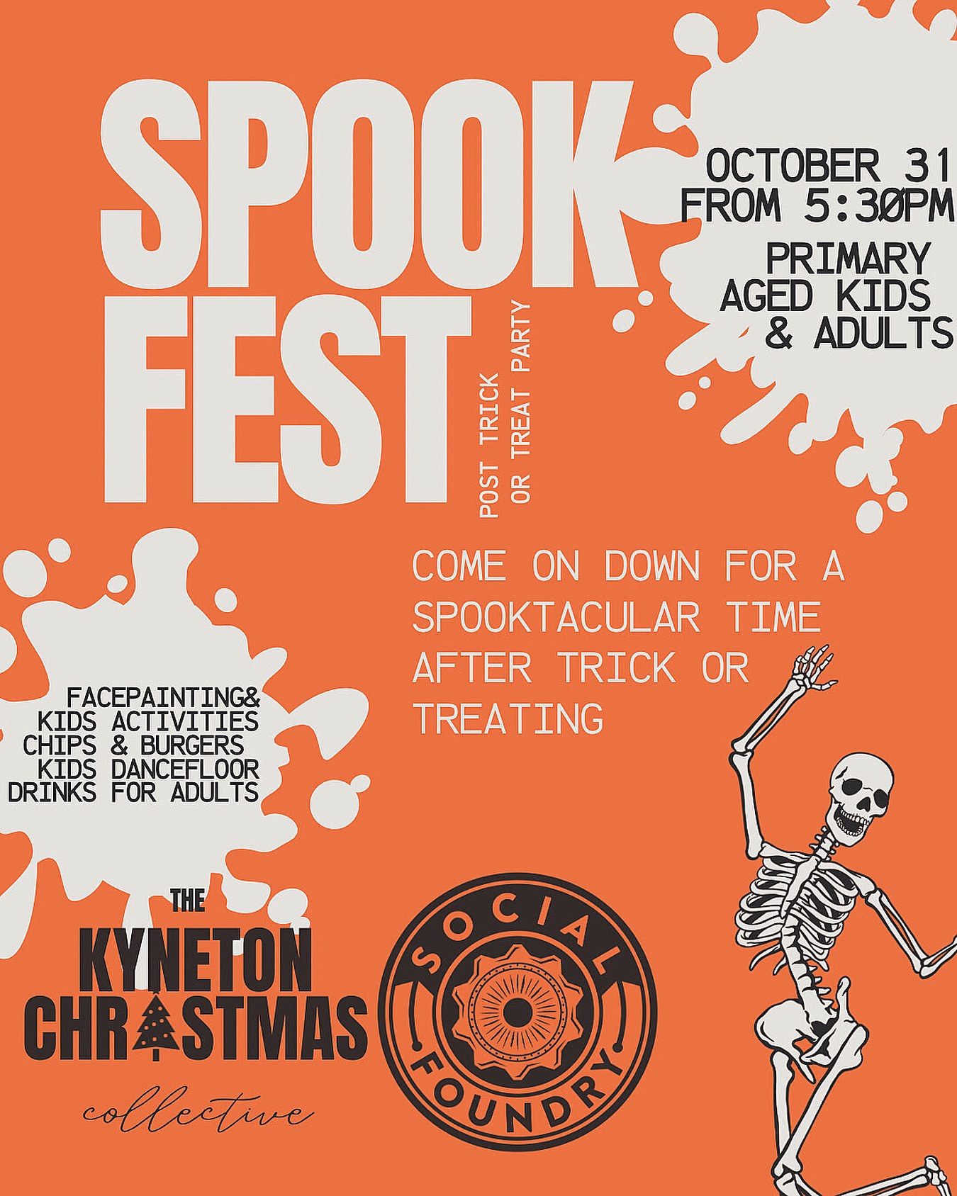 The show goes on 👻👻👻 Despite some average weather this morning our fingers are crossed that there will be no rain this afternoon!!! As a worse case scenario all activities will be moved indoors if we do get rained out. The kitchen will be open late for burgers, chips and kids meals tonight along with the drinks bar for adults 🥂🍻 we can’t wait to get spooky 👻🎃👻