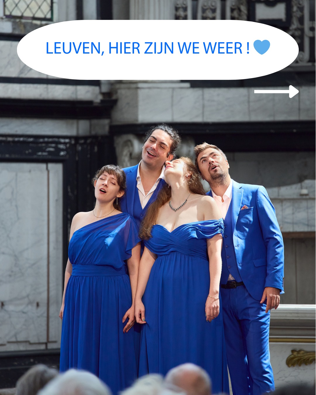 ✨ COMPLET ! / UITVERKOCHT! ✨
🎉 Louvain, vous êtes incroyables 💙
On a hâte de partager ce moment musical et un peu fou avec vous !
Merci du fond du cœur pour tout votre soutien 🫶
💫 Suivez-nous pour ne pas manquer nos prochains concerts 👇
@les4sens
🎉 Leuven, jullie zijn geweldig 💙
We kunnen niet wachten om dit muzikaal en gek moment met jullie te delen!
Dank jullie wel, uit de grond van ons hart, voor alle steun 🫶
💫 Volg ons zodat je onze volgende concerten niet mist 👇
@les4sens
📷📸@vincentv.photography 🙏☺️💙
#Les4Sens #Louvain #Leuven #FullHouse #Uitverkocht #MusiqueVivante #LiveMuziek #Gratitude #Dankbaarheid #Acapella #VocalGroup