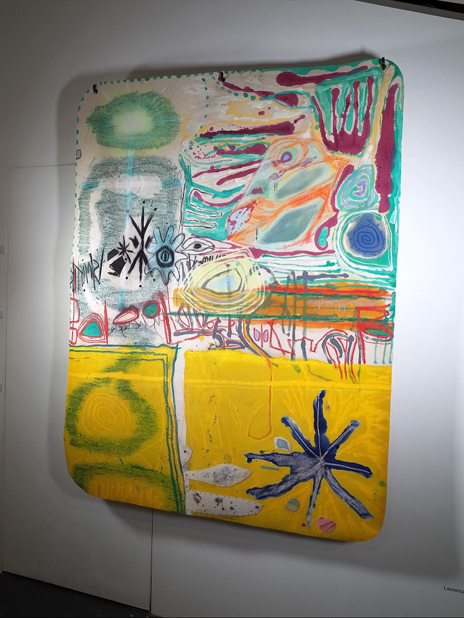 Bird-food 9 by Laurence Watchorn
-
This piece contains elements characteristic of the artist’s distinctive portfolio. Some of Watchorn’s script or font-like markings can be seen, almost rune-like in their form. References to early rock carvings from the isles’ archaeological past are also depicted within the canvas.
As with all of the artist’s work, we are guided through this wonderfully vibrant and engaging piece on a journey of discovery, where forms and marks unite in harmony, transporting us to another realm.
-
Discover more @laurencewatchorn
-
Marks of the Isles
The Celtic Isles have been inhabited by many different cultures and tribes over thousands of years. The impact they had on our society and creative work can be seen all over this land. With no written language left behind by many of the native peoples, we rely on the marks, objects and stories they created, and on the people today who dedicate their lives to retelling and reimagining those stories through their work.
We invite you to see some of this work at our gallery from 17 October to 22 November.