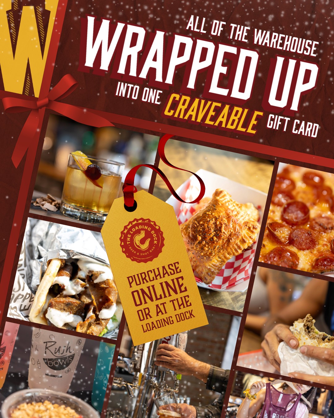 You can’t guess everyone’s favorite food... but you can give them all of it. A Warehouse Food Hall gift card covers every craving under one roof. Whether they’re after tacos, pizza, a sweet treat, or something to sip, this card’s good at every vendor inside The Warehouse, including Idaho Livin for a little retail therapy.
Available in any amount. Never expires.
Buy online at the 🔗 in bio or in-person at The Loading Dock.