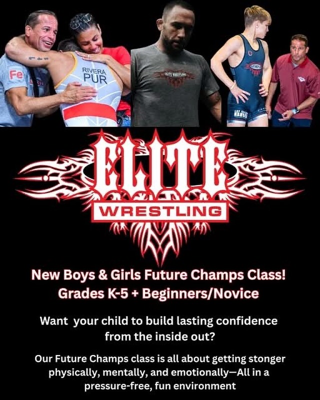 Elite’s Future Champs Class now Wednesday and Friday at 5:30. Great way to build athleticism, self-confidence, and make new friends. Register for Free Trial. Link in Profile. See you on the mats.