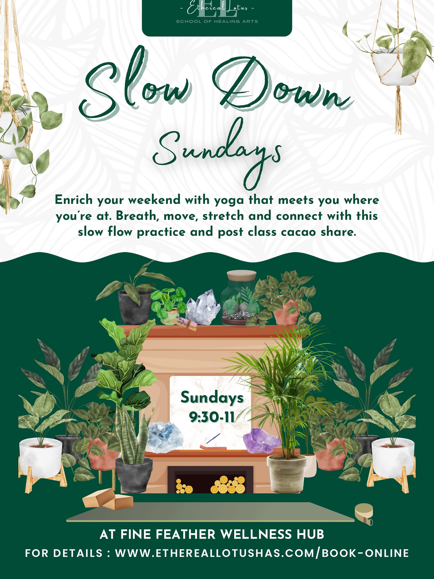 ✨Move. Breathe. Connect💞
Join us for Slow Down Sunday, a warm invitation to move slowly through a vinyasa practice held in the spirit of community.
This session invites you to finish your week by cultivating slowness and making space for whatever needs to be seen or experienced. Beginners are welcome, no experience necessary.
🌿When: Saturday Mornings - 9:30 - 11AM
@finefeather.wellness
*With the option to stay back for a cup of cacao tea in the community.
✨What to Expect: This class is a breath-led slow flow vinyasa that blends mindful movement, guided meditation, and moments for inward reflection. You’re encouraged to move at your own pace, listen to your body’s cues, and adapt the practice to suit your needs in the moment.
During our time together, we’ll practice listening to our bodies’ needs and becoming familiar with our own self-mastery. You will be encouraged to lean into slow movements and conscious breathing. You will also be invited into modifications that tailor your practice to be more gentle and restorative or stronger and active, allowing you to create a practice that supports your needs in that moment.
🌞 After Practice – Cacao + Community Stay after class to enjoy a warm cup of homemade cacao (suggested donation £3) and casual conversation. Whether you’re coming solo or with friends, you’re invited to connect, and build community with us. Feel free to bring snacks, fruit, or your favorite beverage to share or enjoy.
🧺 What to Bring:
✨Water and comfortable clothing
✨A journal if you like to reflect post-practice ✨An open heart and a curious mind
Let’s gather to breathe, move, and connect in our lovely Fine Feather Wellness Hub.