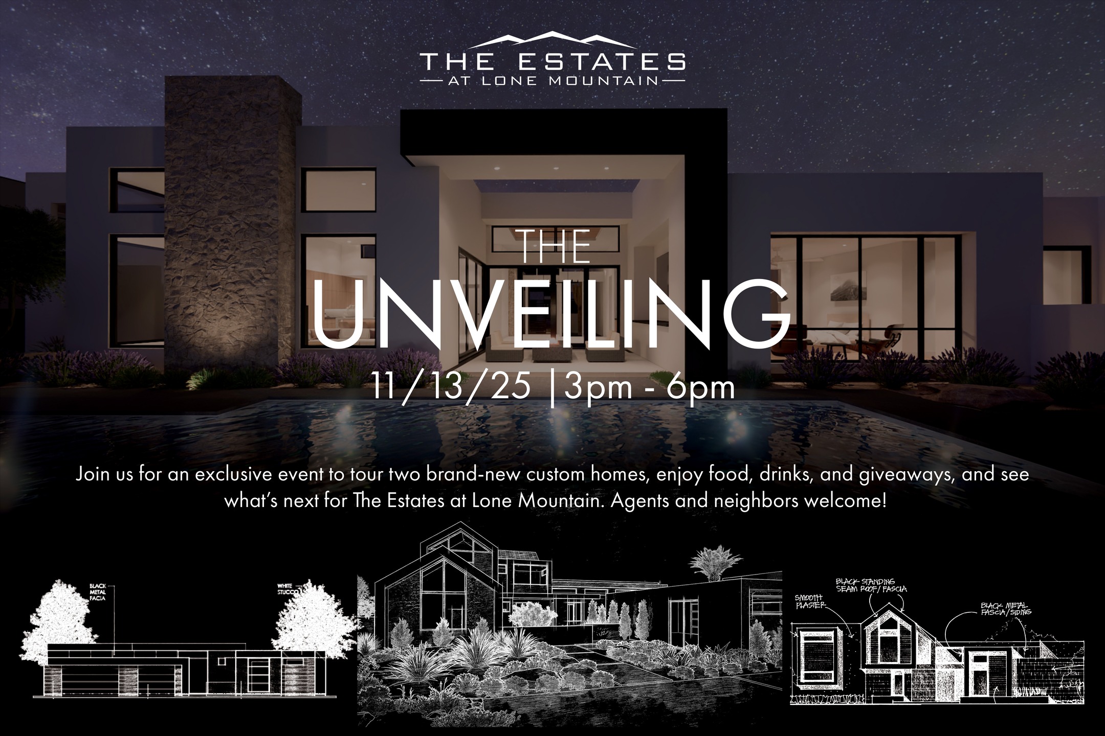 Join us tomorrow for an exclusive unveiling event here at The Estates at Lone Mountain. Tour two brand new custom homes and enjoy food, drinks, and giveaways! Welcome to agents and neighbors!
11/13/25 from 3 pm to 6 pm
4337 Cameron Brook Ct Las Vegas, NV 89129
RSVP now: Link in bio