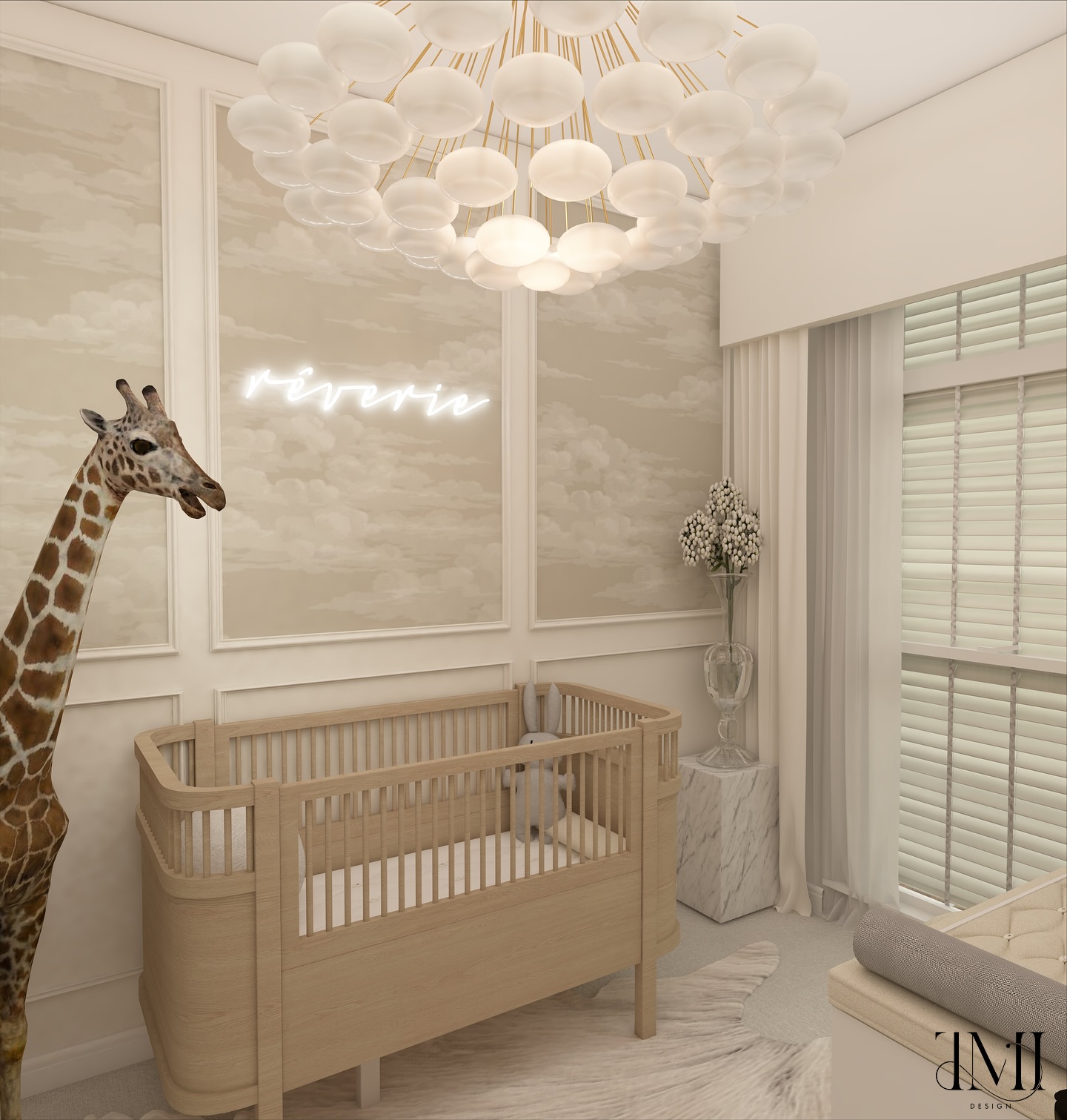 Nursery Room stills | 3D Renders (After & Before) | Providing visuals for my fellow designer clients 💫 The panelling was already in place, and I stepped in to bring the room to life with a soft cloud-patterned wallpaper nestled inside the wall detail, and a calming neutral palette throughout. Subtle, elegant, and timeless - welcoming baby with style and serenity. 🦒🐻✨
___________
#nurseryroom #nurserydecor #neutralnursery #babynursery #nurseryinspo #kidsroomdecor #babyroom #nurserydesign #interiordesign #homedecor #moderninteriors #UKInteriors #LondonInteriorDesign #interiorstyle #minimalistdecor #kidsinterior #babyroomideas #nurseryideas #neutraldecor #nurserywallpaper #panelledwalls #cloudwallpaper #newbornnursery #collaborationdesign #designerlife #interiordesignerlife #londoninteriordesigner
