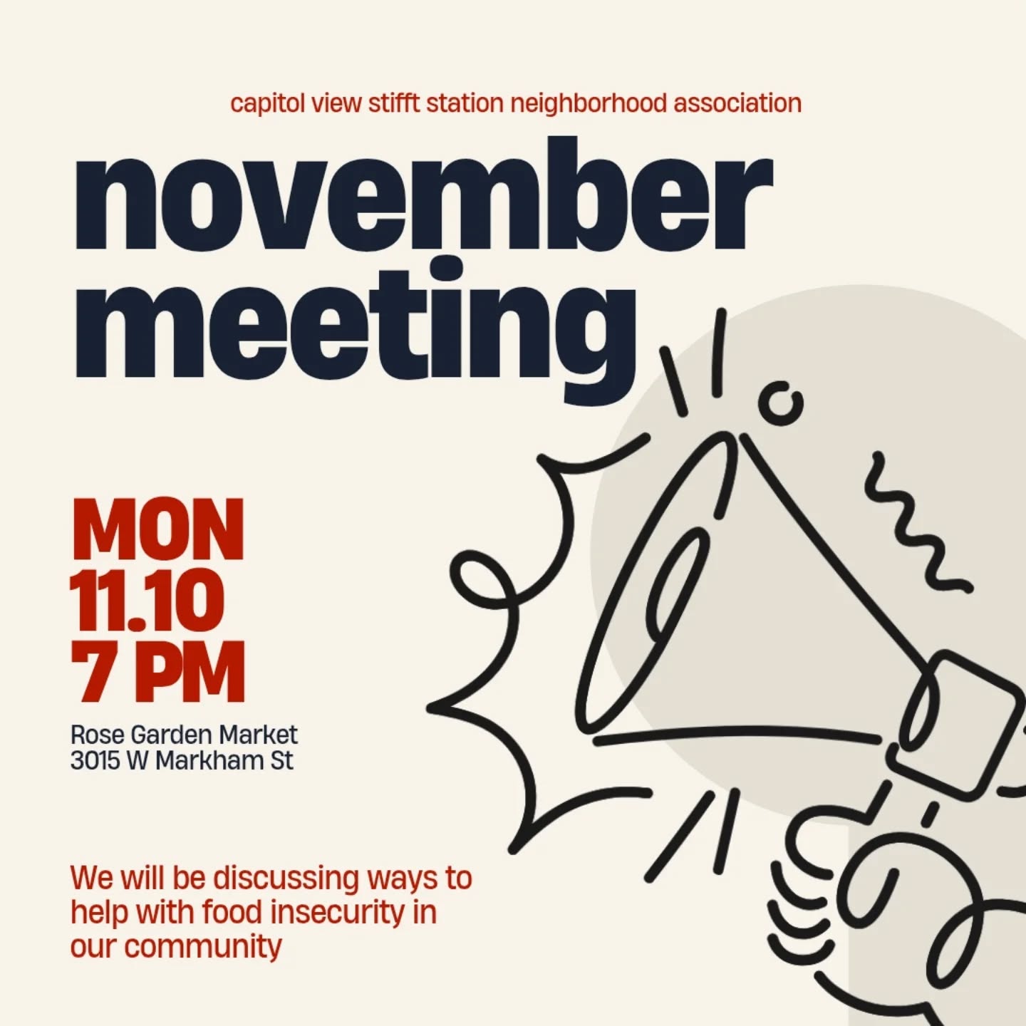 It's time for our monthly meeting. We hope to see you there!