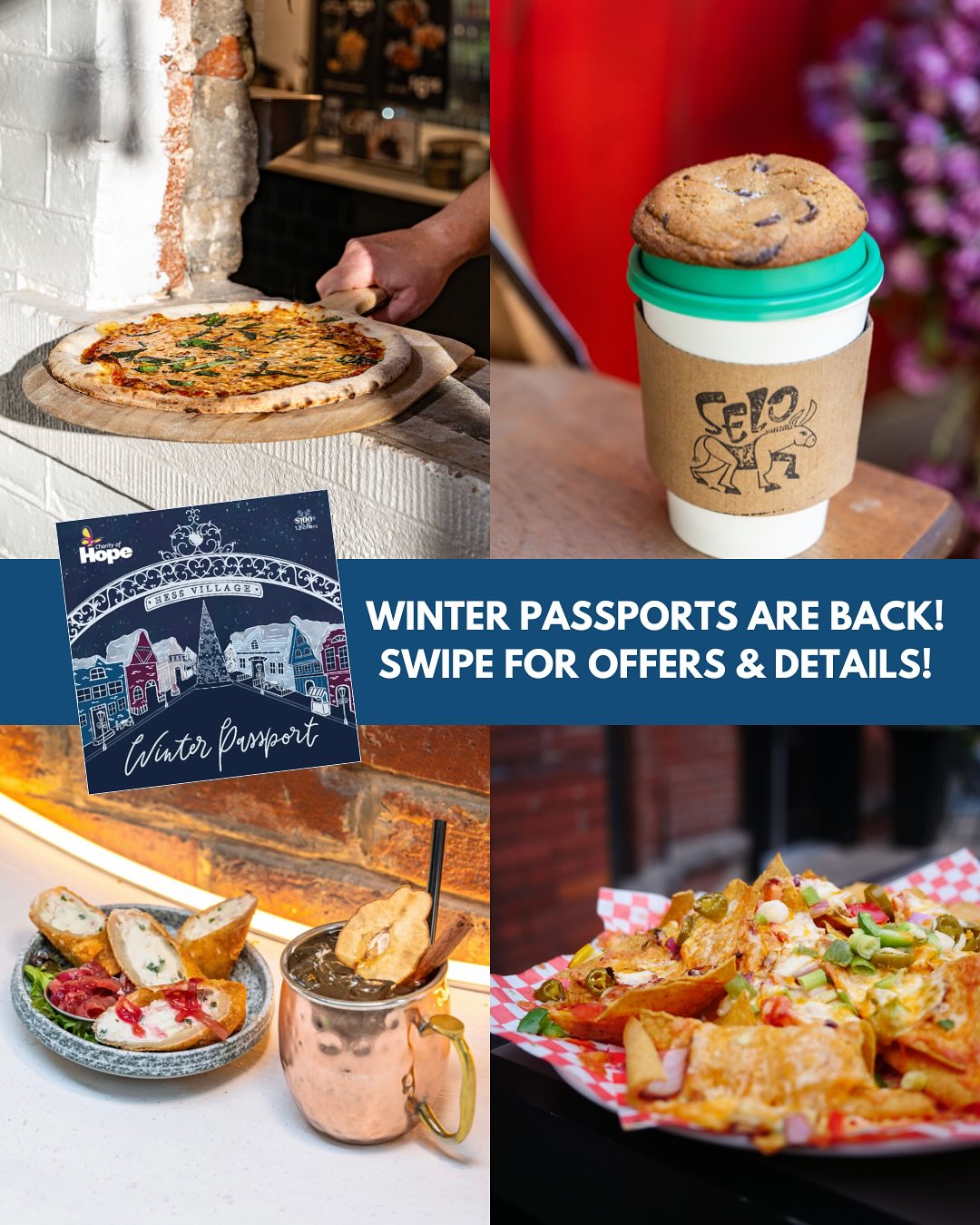 🎄 Get them while you can! The Hess Village Winter Passport in partnership with the @charityofhope is officially ON SALE — and it’s your ticket to the city’s best food, drinks, and experiences this holiday season 🎁
✨ Two ways to join the fun:
$100 Premium Passport → 12 exclusive offers (worth $200+)
💝 $40 donated to local charity
$35 General Passport → Choose any 3 offers (worth up to $80)
💝 $15 donated to charity
🗓️ Valid Nov 21 – Jan 31
🔥 Passports sold fast last year — don’t wait! Snag yours today 👇
🎟️ Buy online at hessvillagehamilton.ca or tap the link in our bio!
Here’s a sneak peek of this year’s lineup 👇
💄 Lip balm + $25 GC @ddgmedspa
☕️ Coffee & cookie @selohamilton
🥃 Spring rolls or cocktail @radiusdining
💎 Bracelet + charm @theheavymetalclub
🍻 Nachos or Coors Light @gownandgavel
🧿 Pita & tzatziki @limaniatfifty
🍺 Pitcher @therealooeygooeys
🍫 Holiday churros @amigoshamont
🍟 Poutine @smokespoutineriehamilton
🍸 Mocktail + $10 GC @thenailhotel
🍺 Calamari or beer @thekinggeorgepub
🍕 Margherita pizza @pizzeriabroshess
PLUS 🎨 Group pass @at_theagh + $10 off $50 @terraathome
🎁 Support local. Give back. Eat, sip & celebrate all season long.
👉 Get your Winter Passport today — before they’re gone!
📸 @milkofthykindness featuring Selo Coffee, Pizzeria Bros, Radius & Smoke’s Poutinerie