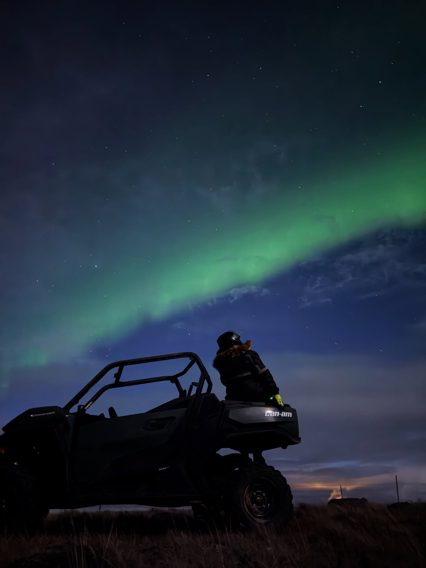 Northern Lights huntij on a Buggy/UTV in Myvatn, North Iceland #auroras #iceland #northiceland