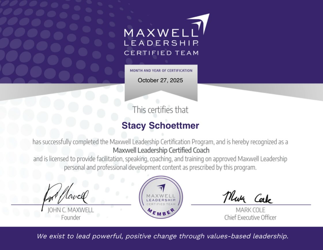 💛 I’m now a Maxwell Certified Coach.
This one hits different.
Coaching isn’t about having all the answers—it’s about asking the right questions. It’s about sitting with someone in their stuck places and helping them see the path forward. It’s about listening deeply, challenging gently, and celebrating boldly.
I pursued this certification because I’ve lived the journey. I’ve felt the tension between purpose and pressure. I’ve wrestled with clarity, confidence, and calling. And I’ve had people who coached me through it—who saw me, believed in me, and helped me rise.
Now, I get to be that person for others.
This isn’t just a credential. It’s a commitment to walk alongside leaders, dreamers, and difference-makers as they grow into who they were always meant to be.
If you’re ready to move from stuck to strategic, I’m here. Let’s grow together. 🌻
#MaxwellLeadership #CertifiedCoach #LeadershipCoaching #PurposeDriven #BloomingClarity #RootedInPurpose #GrowingWithInfluence #SimplySucceed #servantleadership