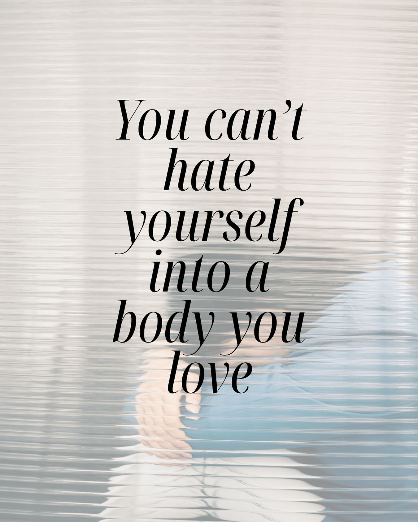 You don’t build a life you love through shame, and you don’t build a body you love through hate. 💛